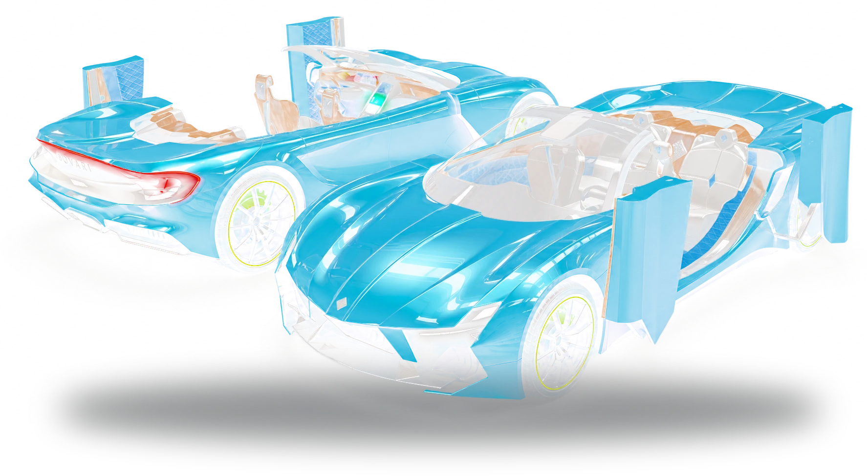(3) Jovari GlideTop — front and rear views with doors and top open